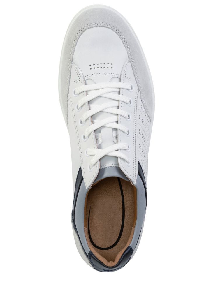 GINO Galante sneakers met contrasterende bies en decoratieve perforatie WIT