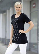 Shirt met elegante strass-versiering op de voorkant 