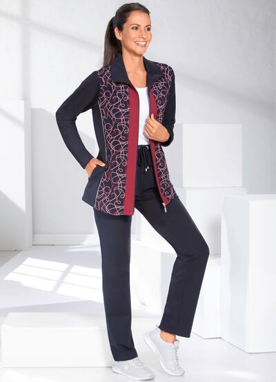 Vrijetijdspak met print aan de voorzijde 