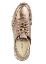 Sneakers met veters van generfd nappaleer 