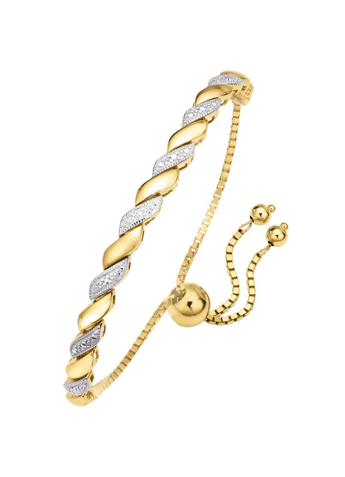 Edele en hoogwaardige armband in tweekleurig met diamant 