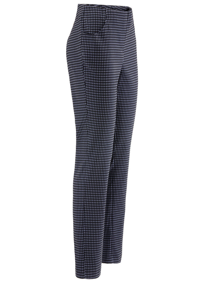 Broek met trendy pied-de-poulemotief BLAU-SCHWARZ
