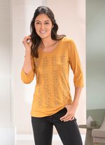 Shirt met contrasterende decoratieve platen in 2 kleuren 