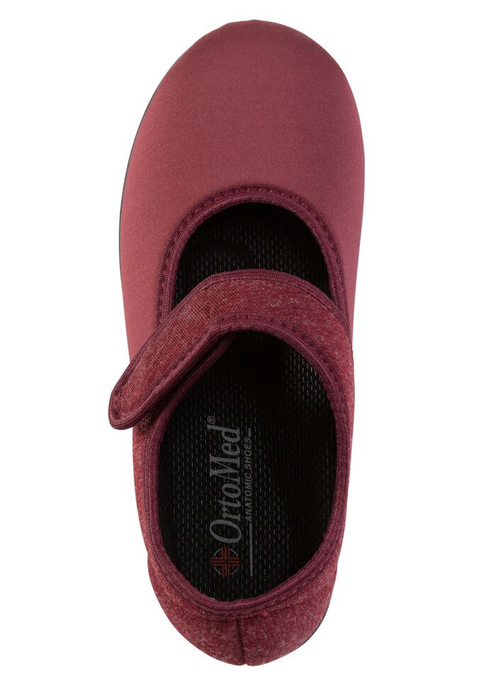 Clipschoen van zacht, deels gem&ecirc;leerd textielmateriaal 