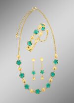 Sieradenset, 3-delig, met bloemmotief 