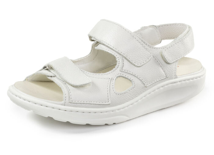 Waldläufer, comfortabele damessandalen, breedte H, met uitneembaar voetbed NATUURWIT