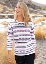 Trui met strepenmotief 