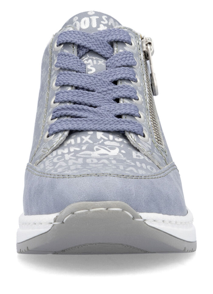 Rieker vetersneakers gemaakt van bedrukt synthetisch materiaal HELLBLAU-SILBER
