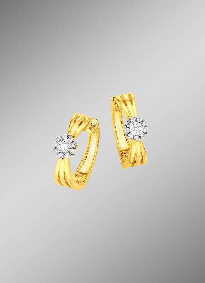 Opengewerkte opvouwbare oorringen met 20 diamanten 