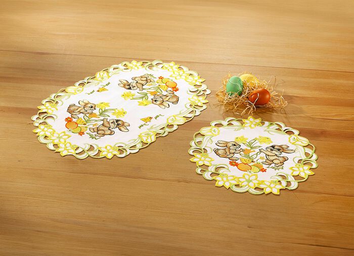 Tafel- en kamerdecoratie met hazenmotieven SEKT/MULTICOLOR