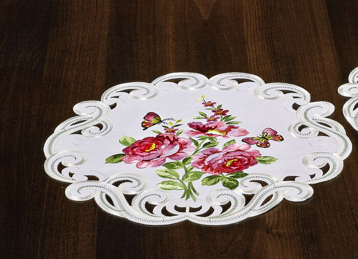 Tafel- en kamerdecoratie met rozenmotieven SEKT/ROOD/MULTICOLOR