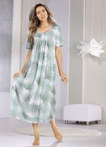 Nachthemd met quilt- en plooiwerk 