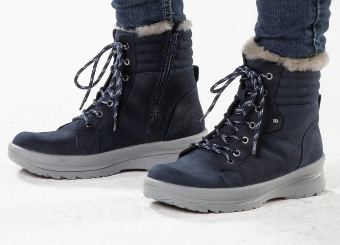 Veterlaarsje van generfd rundnubuckleer 