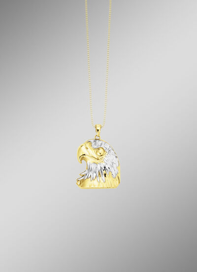Imposante hanger met adelaarskop in een tweekleurig ontwerp 