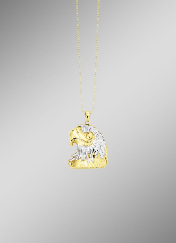 Imposante hanger met adelaarskop in een tweekleurig ontwerp 