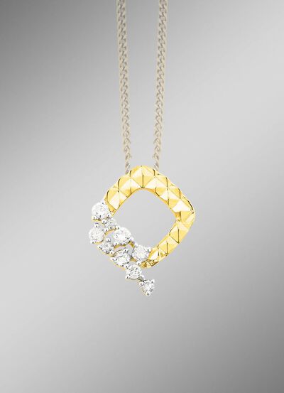 Diamanten hanger met 9 briljanten 