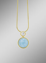 Elegante verfijning: hanger met echte blauwe chalcedoon 