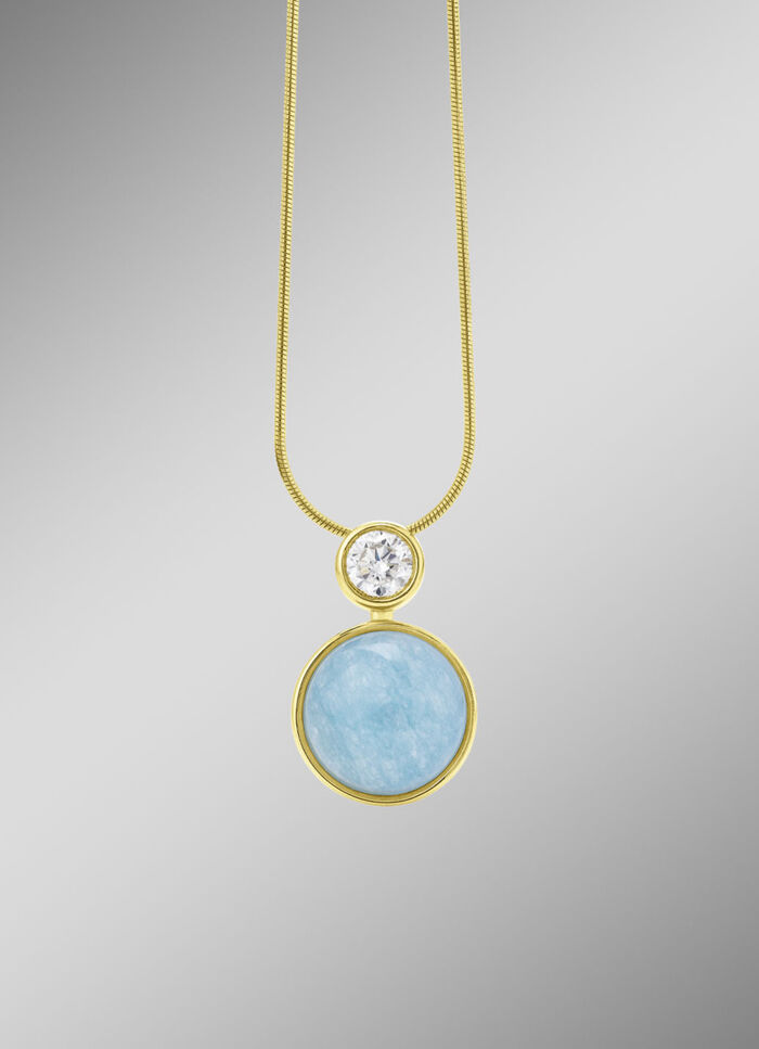 Elegante verfijning: hanger met echte blauwe chalcedoon 