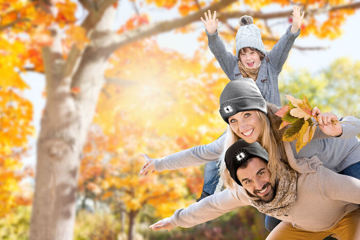 Modieuze hoed met geïntegreerde, afneembare LED-lamp GRIJS