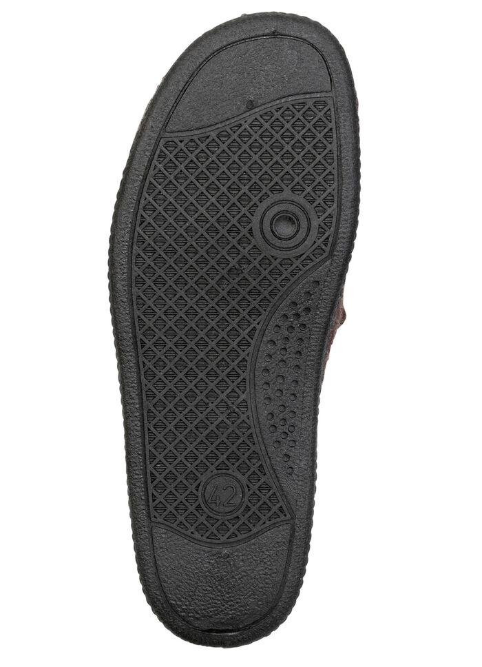 Gevoerde herenpantoffels, met nieuwe wol BRAUN