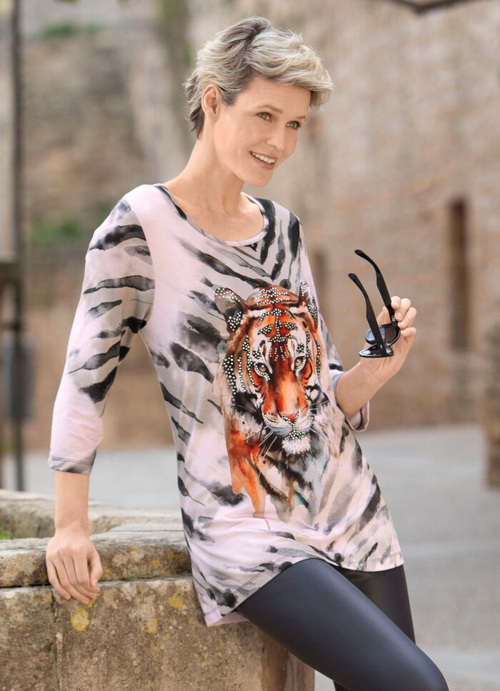 Shirt met geplaatst dierenmotief 