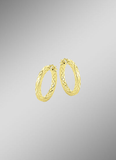 Creolen met structuur van verguld zilver 