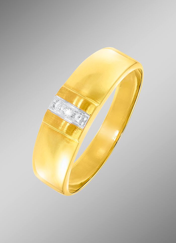 Geweldige damesring in bicolor met diamant 
