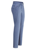 Jeans met mooie borduursels JEANSBLAU