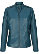 Kunstleren blazer met bies 