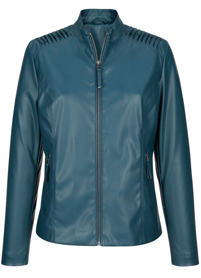 Kunstleren blazer met bies 