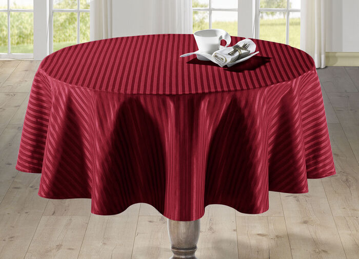 Fijne tafel- en kamerdecoratie met een glanzend gestreept dessin BORDEAUX