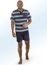 Set van twee shortys met knoopsluiting en garengeverfd gestreept ontwerp 