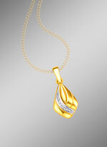Tweekleurige kettinghanger met diamant 
