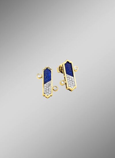 Stralende elegantie &ndash; oorbellen met lapis lazuli en diamanten 