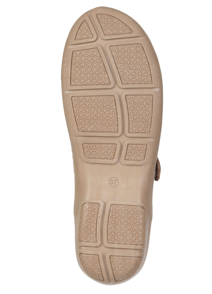 ELENA EDEN, zomerse damespantoffels, breedte G, met uitneembaar voetbed COGNAC