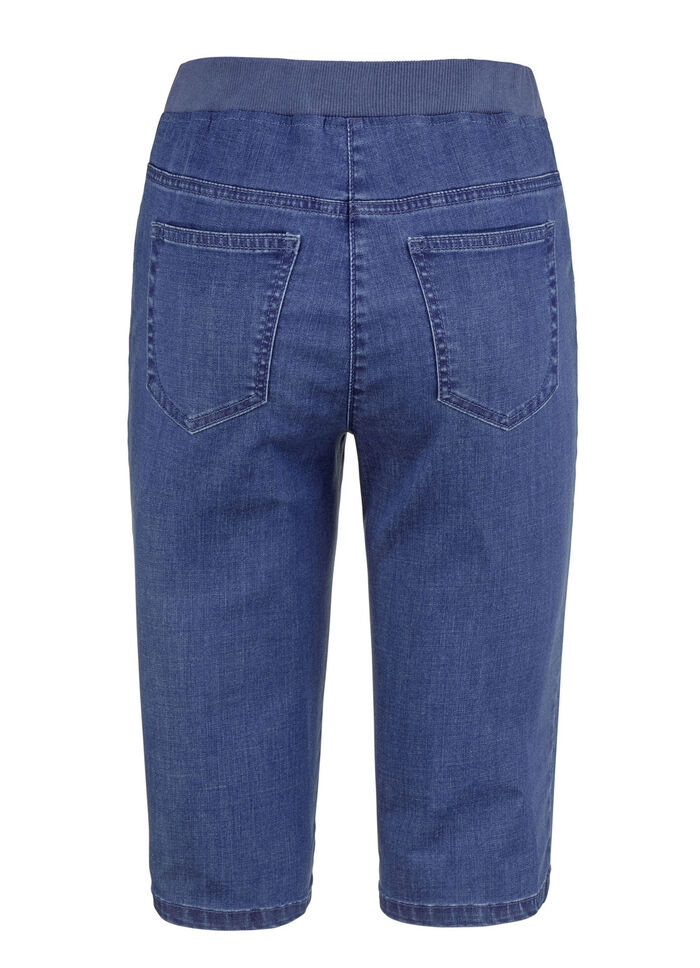 Bermudashort met jersey tailleband JEANSBLAUW