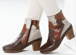 Gemini, modieuze dames enkellaarsjes, winterschoenen, breedte G, met rits BRUINE KIEZELSTENEN