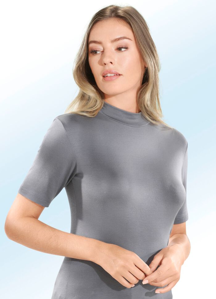 Twee-pack overhemden met opstaande kraag en korte mouwen 