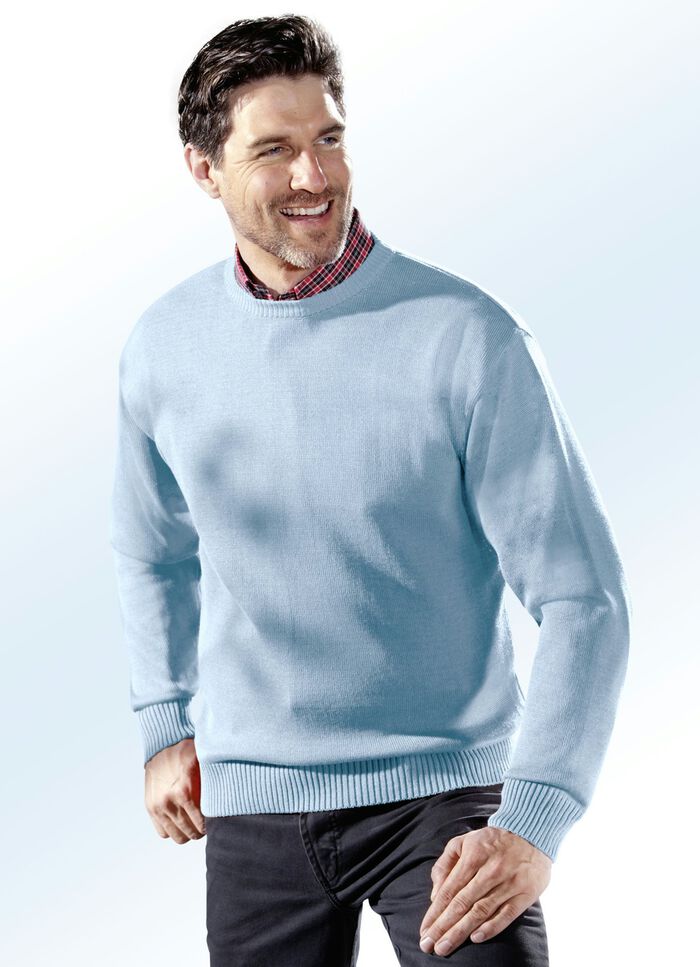 Ronde hals trui in 5 kleuren BLAUW