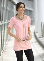 V-hals tuniek in 2 kleuren ROSÉ