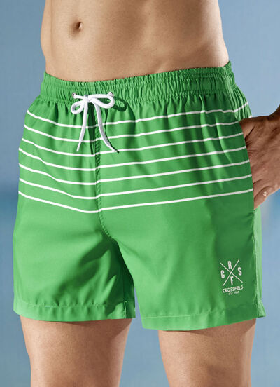 Zwemshort met gestreept design, microvezel 
