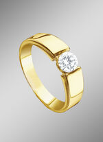 Massieve damesring met briljant 