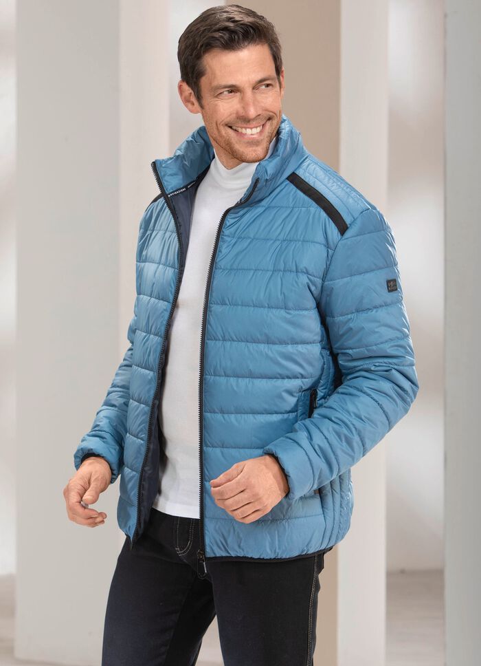 Gewatteerde blouson in 2 kleuren DUIFBLAUW