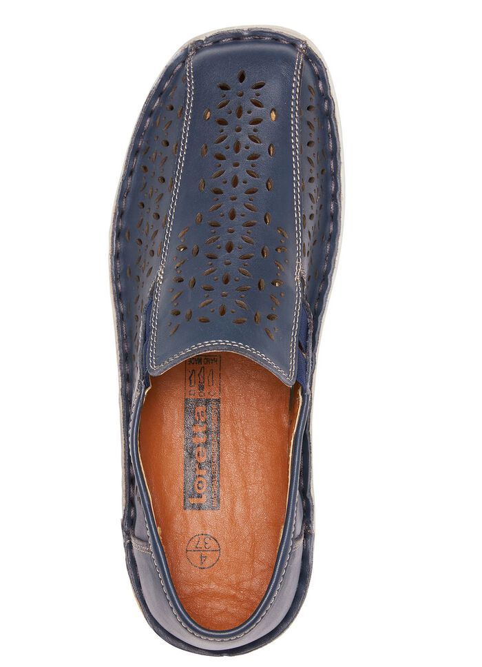 ELENA EDEN pantoffels van schaduwrijk nappaleer MARINE