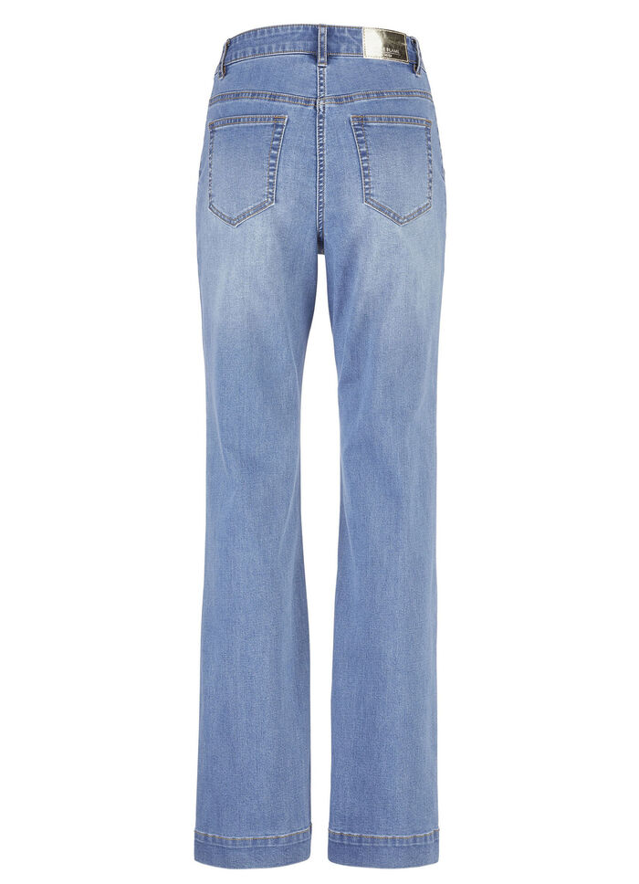 Jeans met trendy decoratieve knopen JEANSBLAU