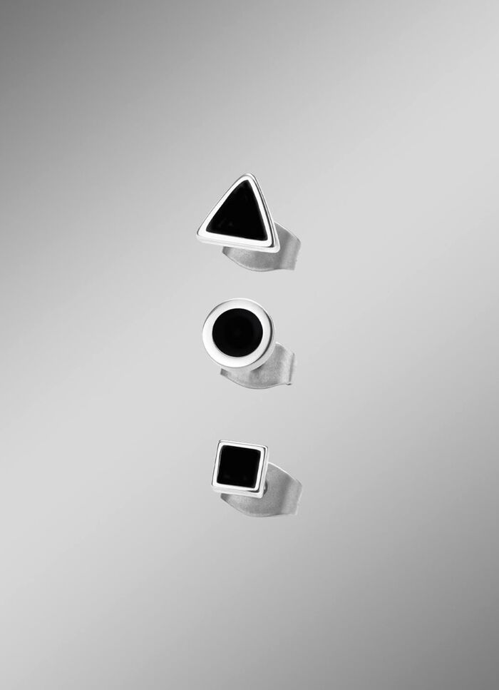 3-delige roestvrijstalen oorbellenset met enkele oorknopjes 