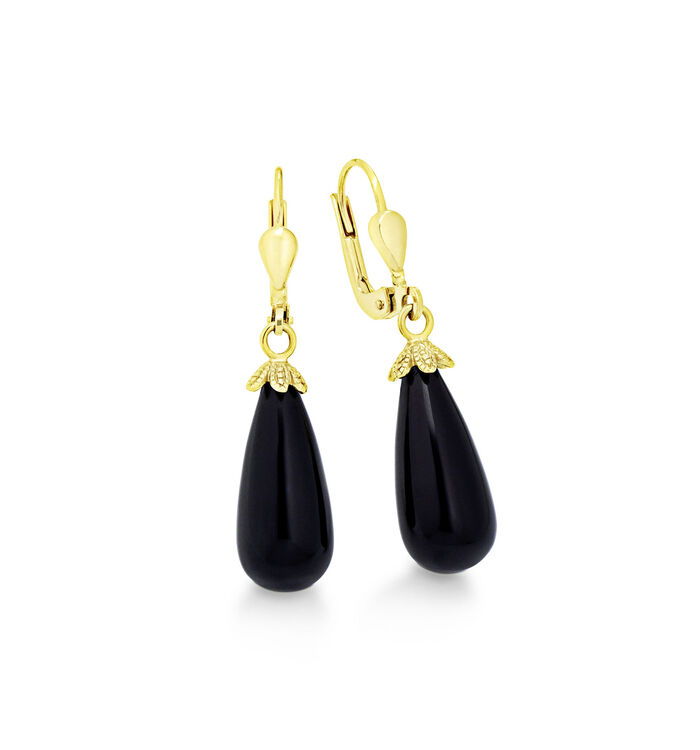 Chique oorbellen met ring. onyx 