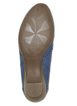 ELENA EDEN mocassinpumps met metallic lederen bekleding BLAUW
