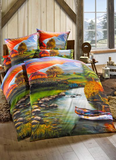 Beddengoedset met een adembenemend landschapsmotief 