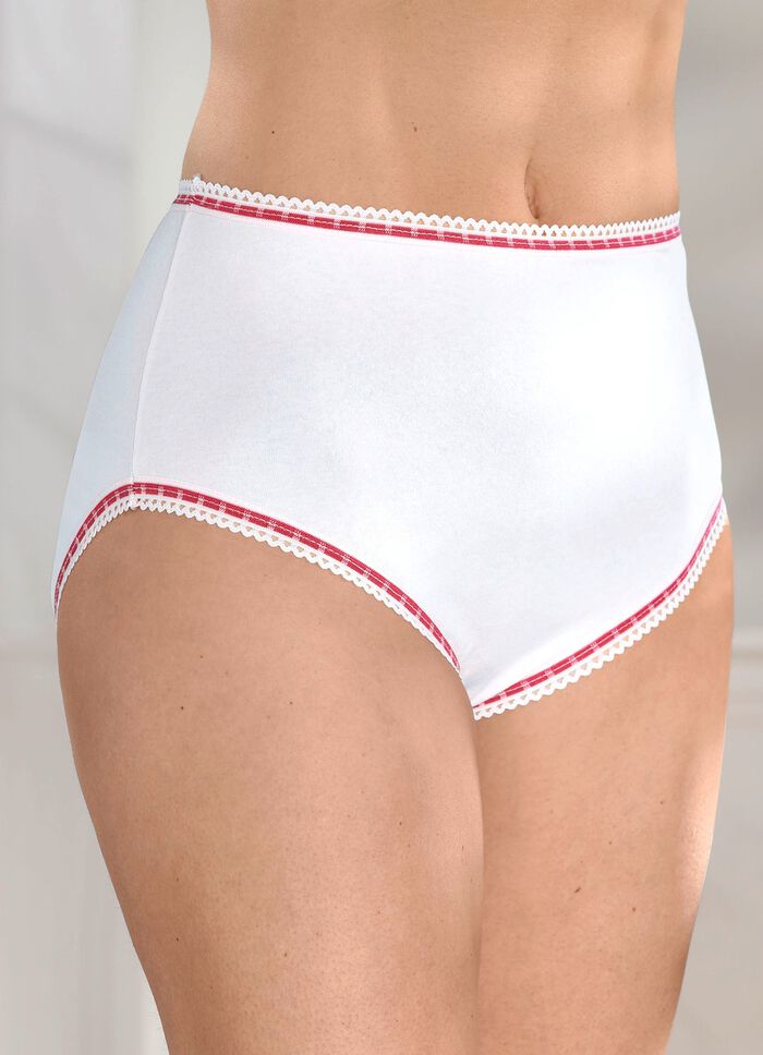 Verpakking van zeven slips met contrasterende biezen 